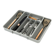 Porte-ustensiles extensible, plateau Ă couverts, vaisselle-gris