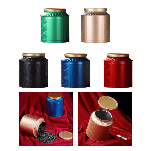 Portable Small Tea Packagings Box Mini Empty Tea Tins Can-Gold 2