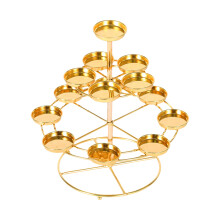 3-laags kandelaars, stoelen, boeddhistische boterlamp, metalen