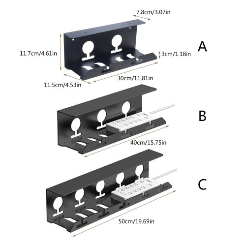Efficient Socket Organizer No Drilling Wires Rack Power-B 2