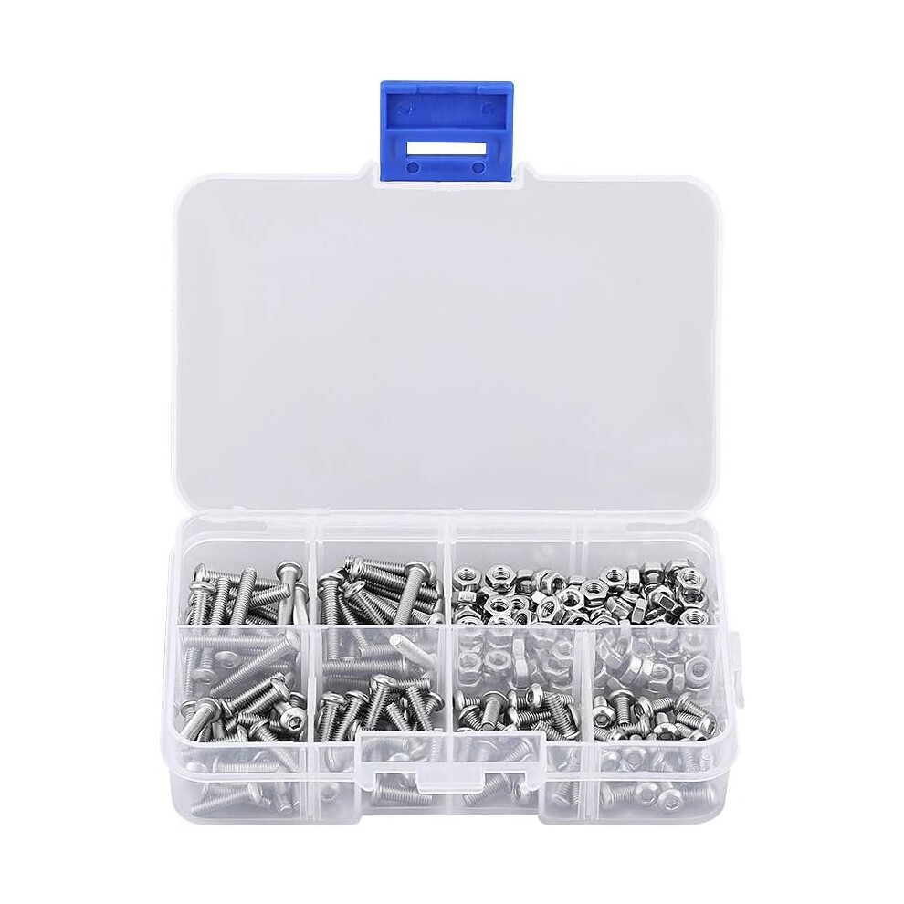 Pan Head Machine Screws Kit, Anti-Rust 304 Stainless Steel With Spring Washers And Hex Nuts, Comprehensive Assortment For Wide Application, High Effic 9060116192809