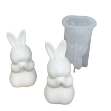 Moules en résine de lapin de pâques, pour bougie à bricoler