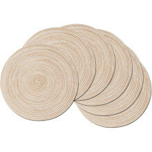 Washable Placemats for Dining Table, Stain Resistant Decorative Placemats Round Braided Placemats Woven Heat Resistant Mats, Dining Table Mats for Kit