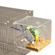 Bird Food Container with Stand Cage Mounted Feeder Food-L