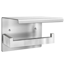 Toilettenpapierhalter aus Edelstahl 304, Wandhalterung mit Handyablage und Toilettenpapierrollenspender, robustes Badezimmeraccessoire, rostfreies
