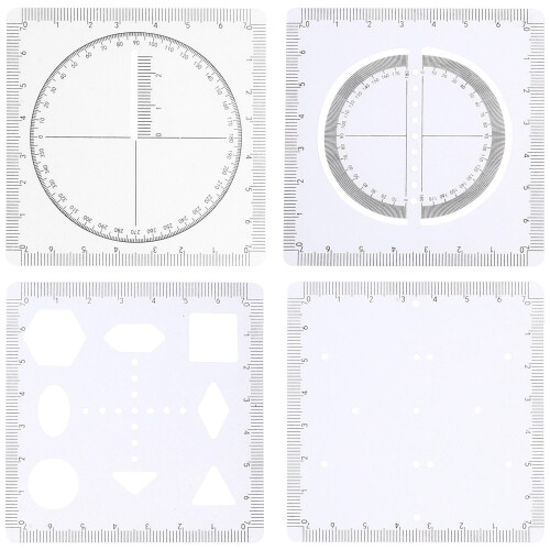 1 Set Multifunctionele Geometrische Liniaal Met - En Cirkelmaker 2