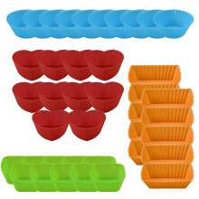 40Pcs Silicone Bakings Cups Reusable Muffins Molds Nonstick