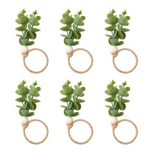 6/12Pcs Rustics Leaf Napkin Buckle Elegant Napkin Buckle-6 pack