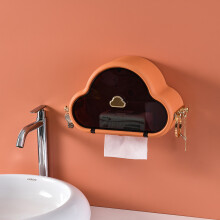 Wasserdichter Wandbehälter, dekorativer Taschentuchspender für Kosmetikartikel, elegante, wolkenförmige Wand-Taschentuchbox mit Haken