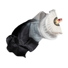 Unique Dyed Silk Dance Hand Long Fan for Dance Enthusiasts-1