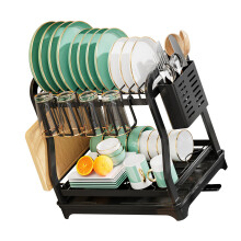 Large Dish Drying Rack for Countertop Rustproof-Black