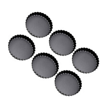 Pack of 6 Mini Tart Pans Removable Bottoms Eggs Tart Molds-1