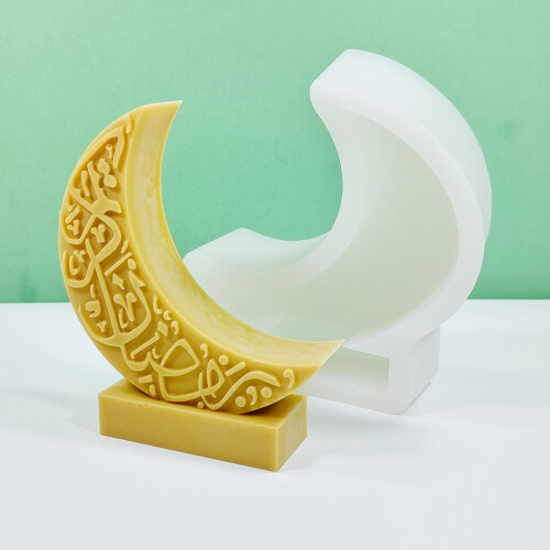 Moules à bougies en forme de lune, en Silicone, pour bougie Eid, 1