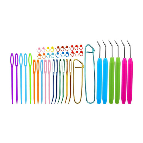 Large Eye Needle Bent Needle, Crochet Hooks with Curved Tip for