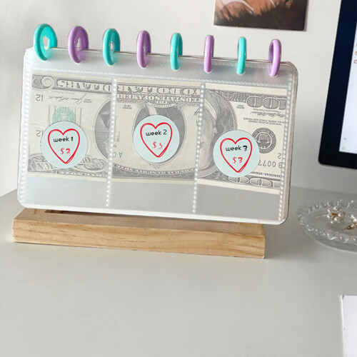 Savings Challenge Binder-Notizbuch, Geldspar-Begleiter für 1