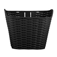 Plastic Retro Cycling Basket Front Mounted Bicycle Basket Black Capacity For Umbrellas Bottles School Bags Easy Install