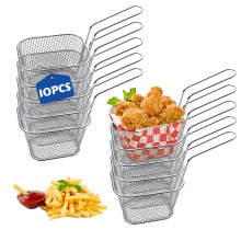 Miniature Stainless Steel Frying Baskets for Fries, Onion Rings, Shrimps
