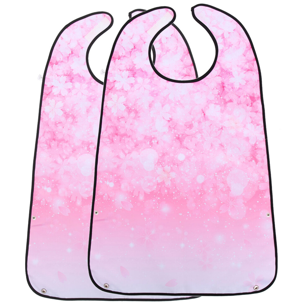 Iplusmile Pink Elderly Adult Bibs Waterproof Apron Shape 2Pcs