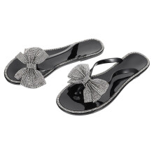 1Par Zuecos Mujer Moño PVC Para Exterior Negro