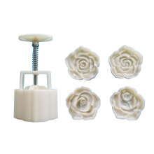 Cookie Stamps Rose Flower Shape Mooncake Mold Pastry Tool for