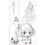 Animes Character Line Comics-Zeichenblock mit mehreren-7 5
