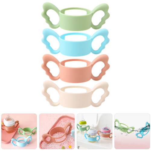 4Pièces Poignées Ergonomiques Silicone Bébé Durable Coloré 1