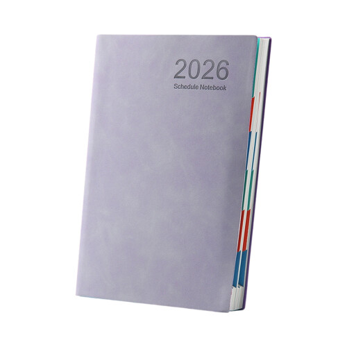 2026 Planer, PU-Einband, Kalender, Planer, Zeitplan,-Lila