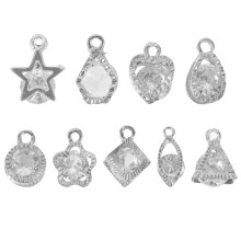 90Stk DIY Material Anhänger Silber Zirkonia Für Armbänder