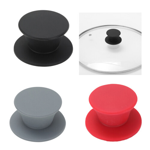 Couvercle de casserole en Silicone, poignée de couvercle de-Noir 2
