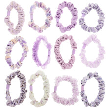 12St Paars Haarband Rubber En Stof Haaraccessoires Voor