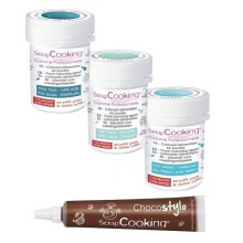 Kit de corantes alimentares Azul dos mares + 1 Caneta de chocolate
