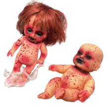 2 Stück gruselige Party-Blut-Babypuppen, Halloween- und