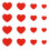 24Pz Applique Ricamate A Forma Cuore Rosse Per Patch 1