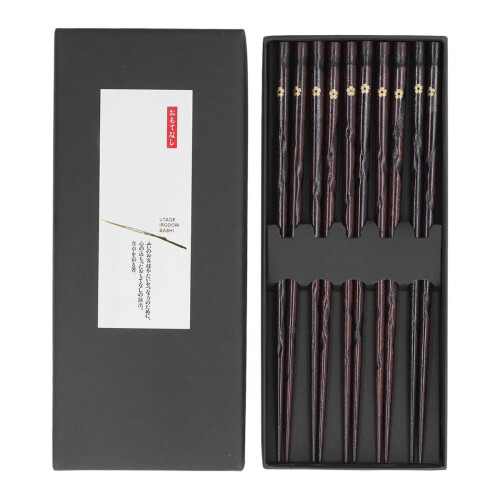 Σετ δώρου Chopsticks, χρυσά τυπωμένα λουλούδια, ιαπωνικού στιλ Chopsticks, αντιολισθητικό