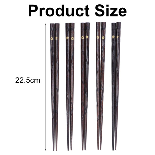 Σετ δώρου Chopsticks, χρυσά τυπωμένα λουλούδια, ιαπωνικού στιλ Chopsticks, αντιολισθητικό 1