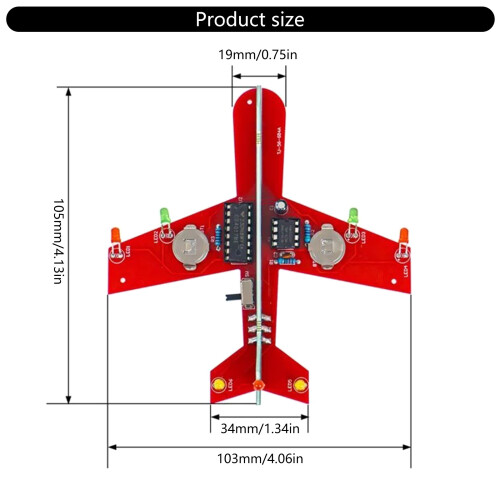 Flashing LED Plane Electronics Kit Circuit Board Easy Assembly 2