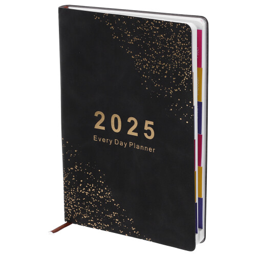 Agenda 2025 Nera in PU Notebook Per E Scrittura 2