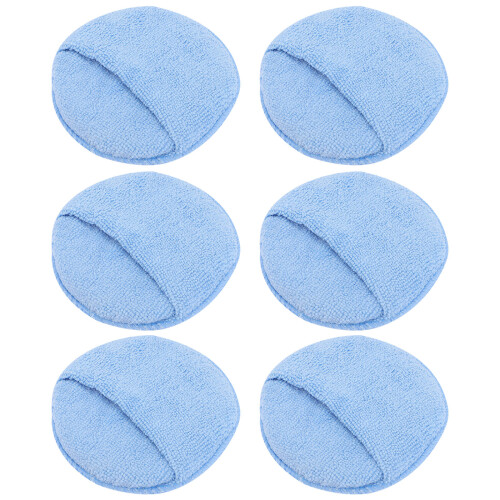6St Blauwe Polymicrovezel Polijstpad Met Spons, Autowas Applicator