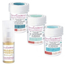 Kit di coloranti alimentari Blu dei mari + 1 polvere iridescente dorata