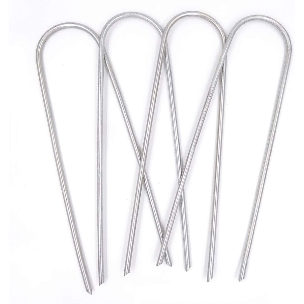 U-Shaped Safety Stakes, Anti-Rust Galvanized Steel Ground Anchors For Outdoor Stability 9436597634037