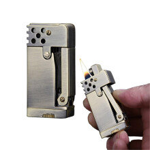 Mechanical oldfashioned kerosene windproof lighter Bronze OneTouch Ignition Refillable Fuel Kerosene Not Included