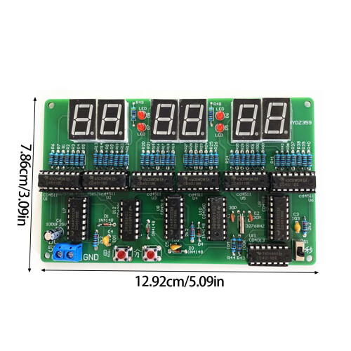 Educational Digital Clock Circuit Assembly Kit 6 Digit Precise 2