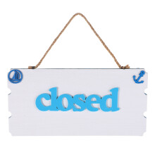 Door Sign Shop Door Sign Sky-Blue Wooden