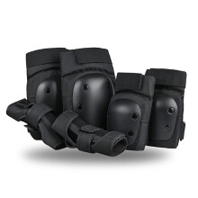Knee pads Elbow pads Wrist guards 3 in 1 for Skateboarding, BMX Bicycle (Black, M)