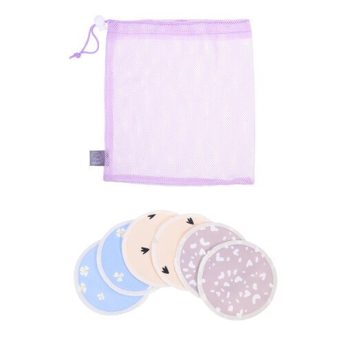 1Set Polyester Reusable Breast Pad Washable Feeding Cushions for Moms