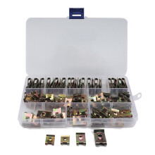 Kit d'assortiment de clips pour écrous en U pour écrous de vitesse automobiles, boîte de rangement résistante à la corrosion, clip pour écrou