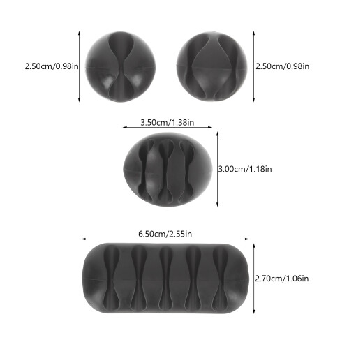 16Pz Organizzatori in Silicone Nero Clip 2