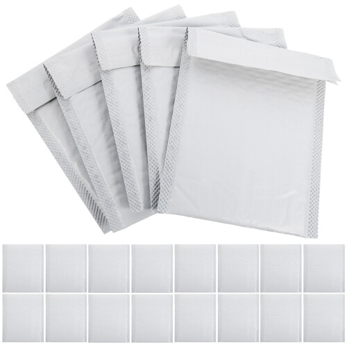 100Pcs White Poly Bubble Mailers Tough Pe Packaging Bags for Parcels