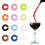 Silicone Wine Glass Markers Colorful Efficient-Circle logo ring 1