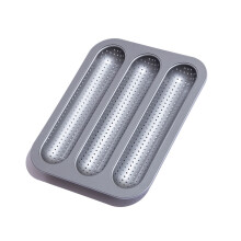 Mini French Loafs Pan With 3 Sections Carbon Steel Construction